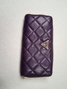 GUESS Quilted Purple Zip Wallet